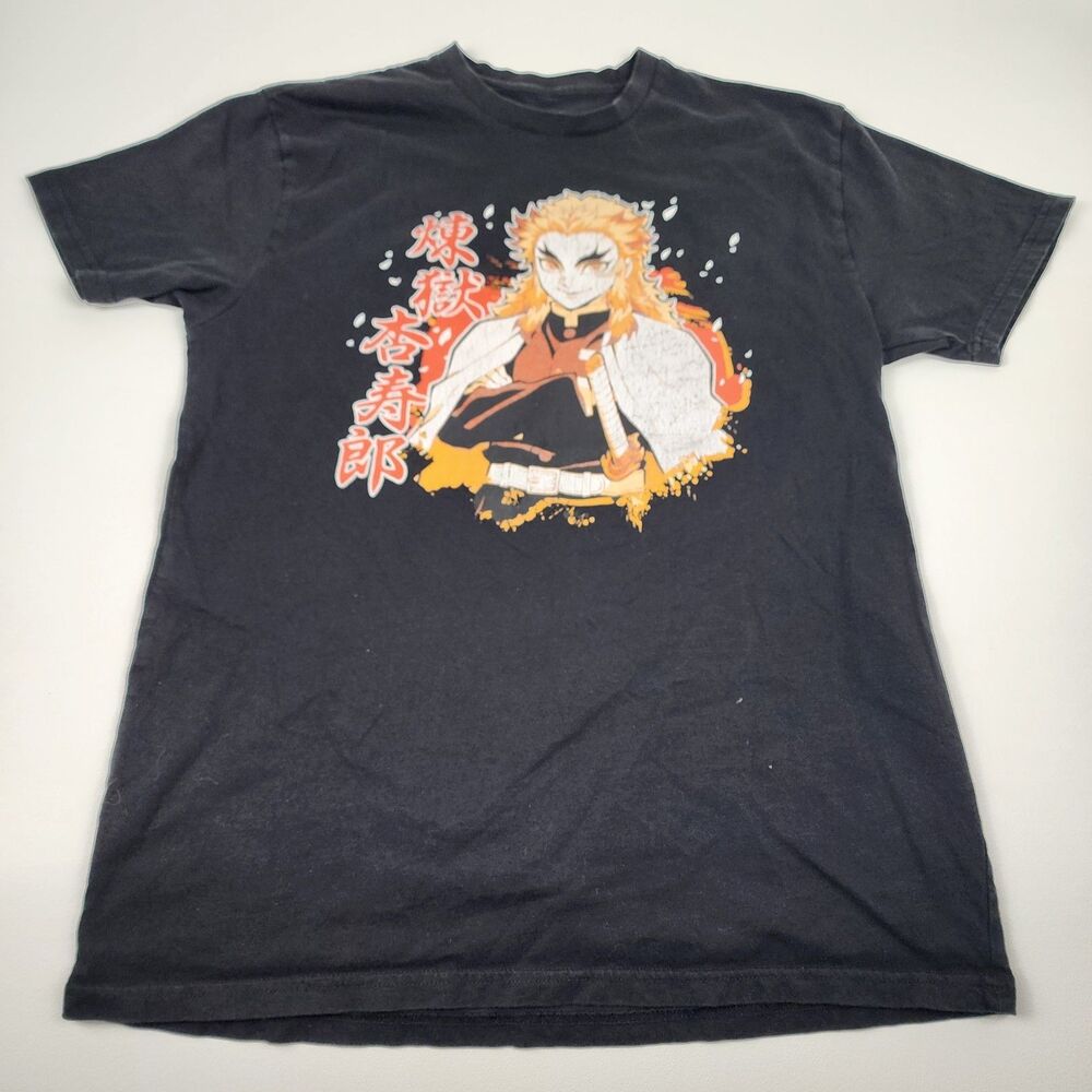 Demon Slayer Rengoku T Shirt Mens Medium Black Kyojuro Rengoku Anime Kimetsu No